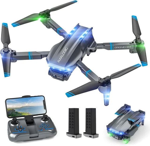 DRONE WITH 1080P HD Camera for Kids and Adults, Foldable Camera FPV ...