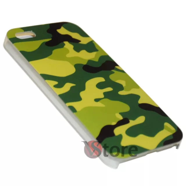 Cover Custodia Rigida Per iPhone 5S 5 5G Militare Mimetica Verde