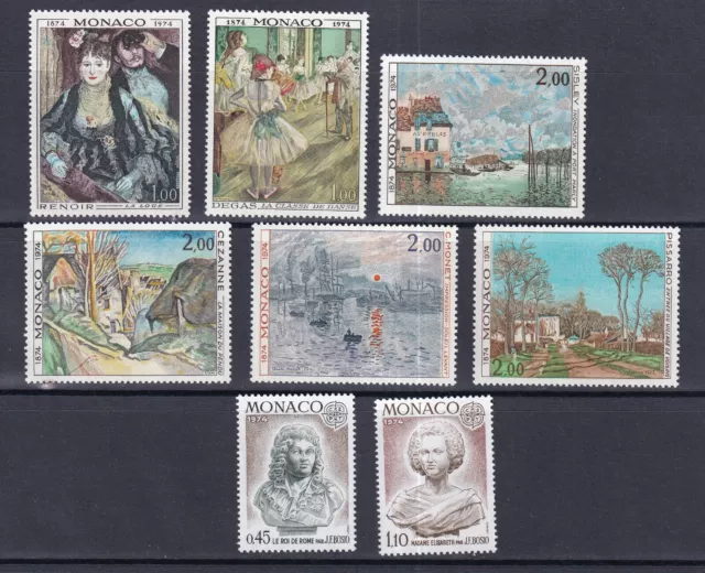 Bm  Briefmarken Monaco Lot 026  Postfrisch  1974  8 Marken Gemälde + Skulpturen