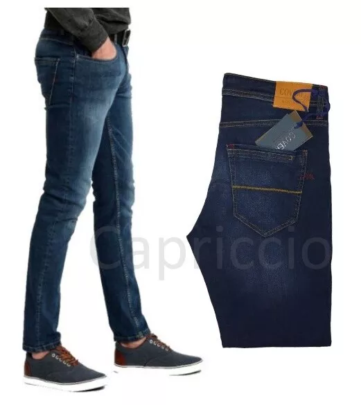 Coveri Jeans Uomo Slim Fit 5 Tasche in Cotone Denim  di marca da Ragazzo novità