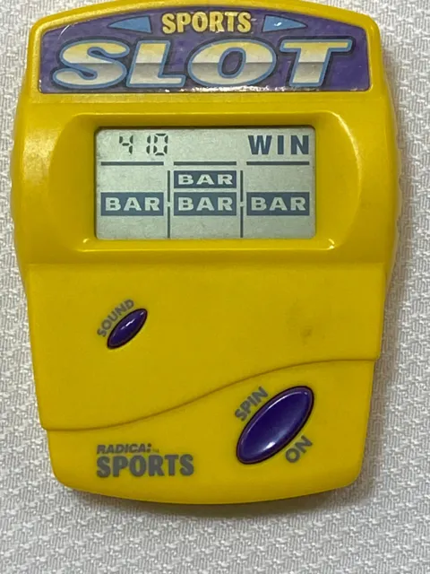 RADICA SPORTS POCKET SLOTS CASINO HANDHELD LCD ELECTRONIC GAME 1990s YELLOW MINI