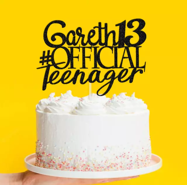 Personalised Official Teenager Cake Topper 13th Birthday Party Decoration