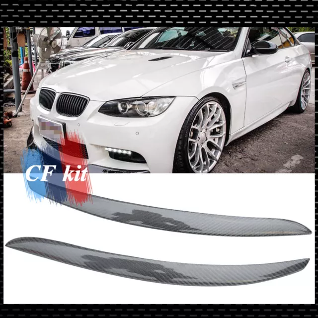 For BMW E92 E93 M3 2008-2013 Carbon Fiber Front Headlight Eye Lids Eyebrows