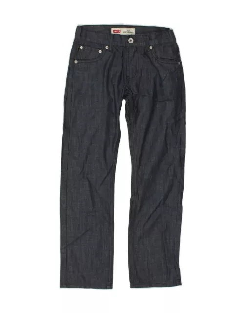 LEVI'S Boys 513 Slim Straight Jeans 11-12 Years W26 L26  Navy Blue Cotton AI08