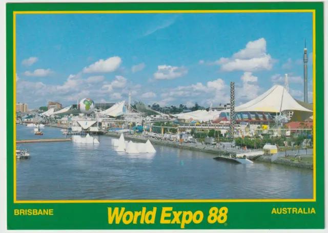 Australia QUEENSLAND QLD Panorama Expo '88 Site BRISBANE Hughes EXPO9 postcard