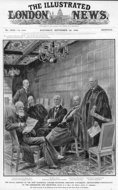 1906 Antique Print - SCOTLAND Marischal College Aberdeen University Treves (370)