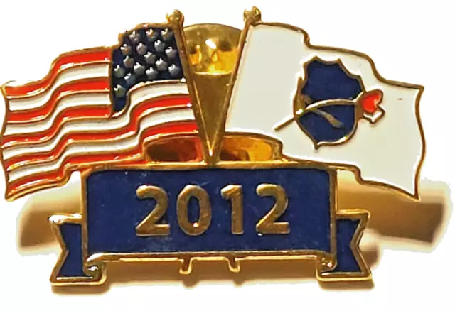 U.S.A./Rose Shield National Law Enforcement Memorial Dual Flags 2012 Lapel Pin