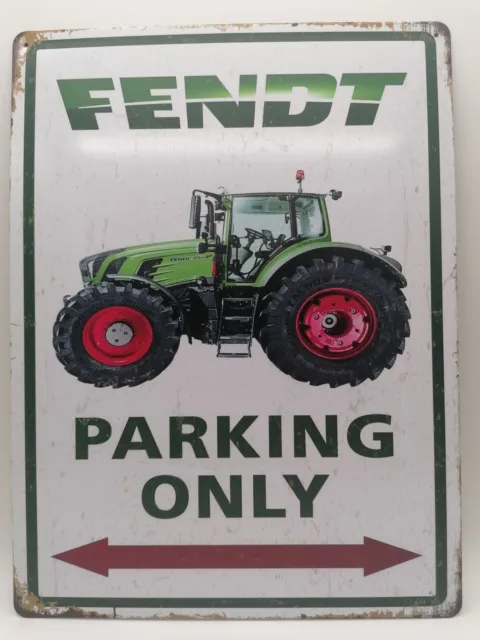 Retro Schild Blechschild Dekoration Deko Vintage Schild Fendt Parking only