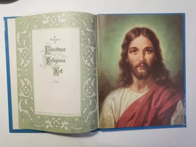 Vintage 1961 Treasury of Christmas Religious Art Book ~ Beautiful Bible Prints