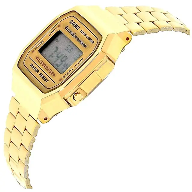 Orologio Casio Digitale Uomo Vintage Oro da Donna Acciaio Illuminator Sveglia 3