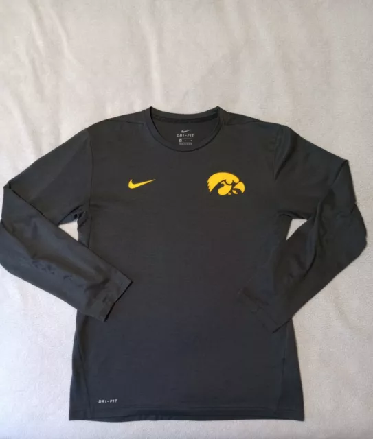 Iowa Hawkeyes Nike Dri-Fit Long Sleeve Shirt Men's Size Medium Charcoal