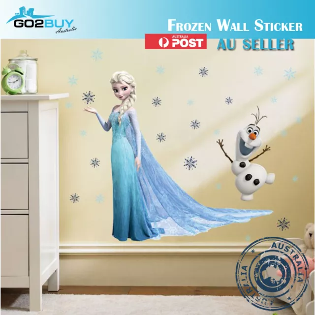 Disney Cartoon Frozen Elsa Anna Wall Sticker Removable Kids Girl Room Decal