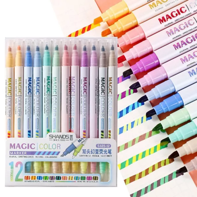 Head Magic Paint Pen Drawing Tools Fluorescent Marker Highlighter Pen Set