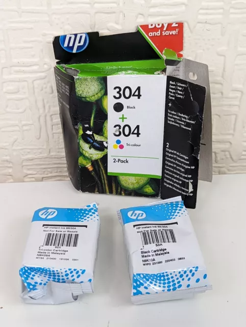 HP 304 Black & Colour Ink Cartridges Combo Pack - Sealed - Past Date