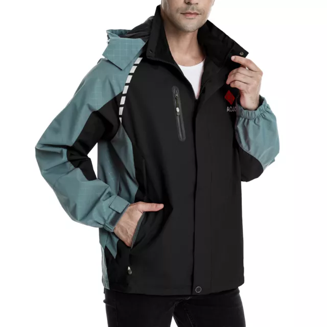 Mens Waterproof Winter Jacket Warm Windproof Coat Outdoor Ski Snow Hooded Jacket