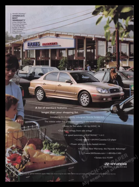 Hyundai 2000s Print Advertisement Ad 2001 Sonata Market Parking Lot