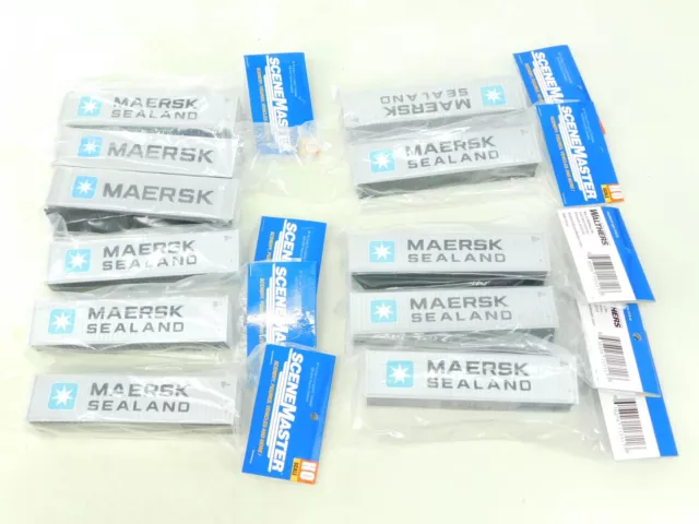 Lot of 11 HO Scale Walthers Maersk 40' Hi-Cube Corrugated Side Containers