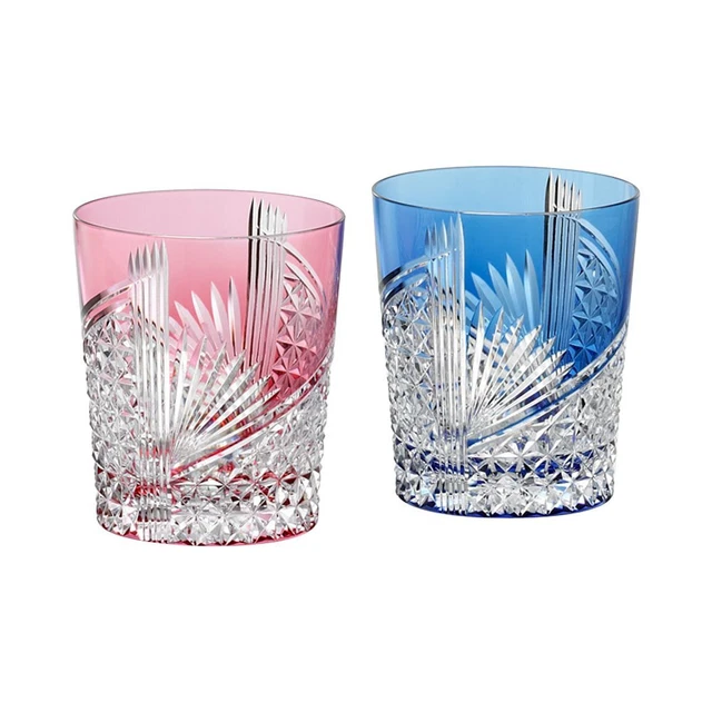 Par de Cristal Kagami Cristal Roca 280cc Edo Kiriko Orizuru Mon TPS9852-2783AB