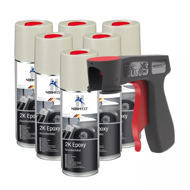 2K Apprêts Epoxy Peinture Stylo à Encre Apprêt Spray Mat Beige 6x 400ml + Pg