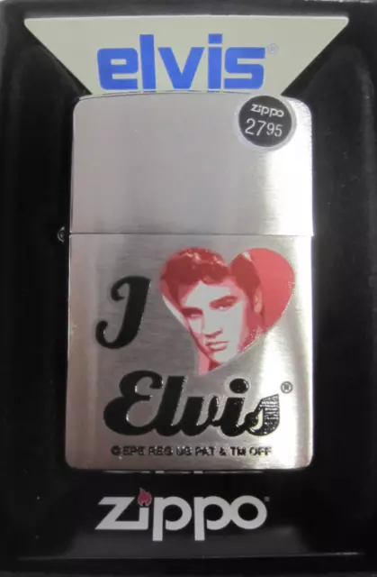 Vintage Retired Unstruck Zippo - I Love Elvis Presley Rock N Roll Graceland