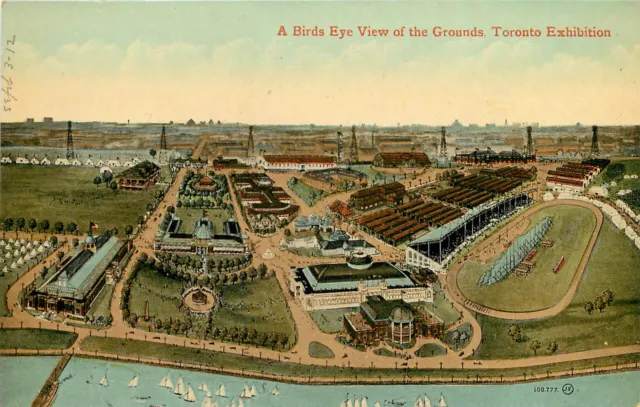 Vintage Postcard Bird's Eye View Of Toronto Exhibition Grounds Canadian National