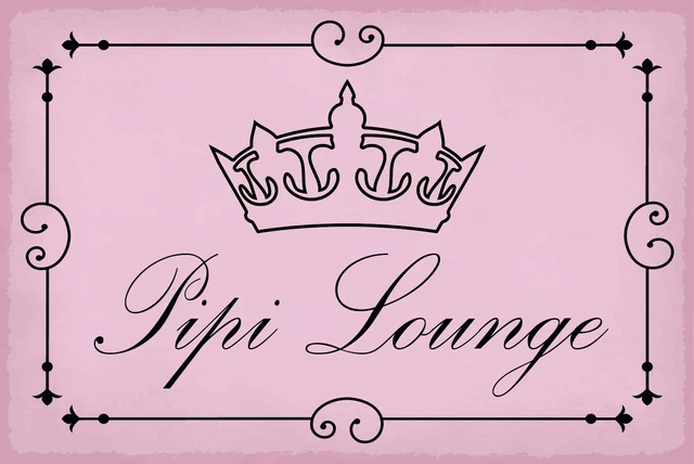 Wandtattoo Pipi Lounge – 60x38 Cm, Schwarz, Aus Matter Vinylfolie