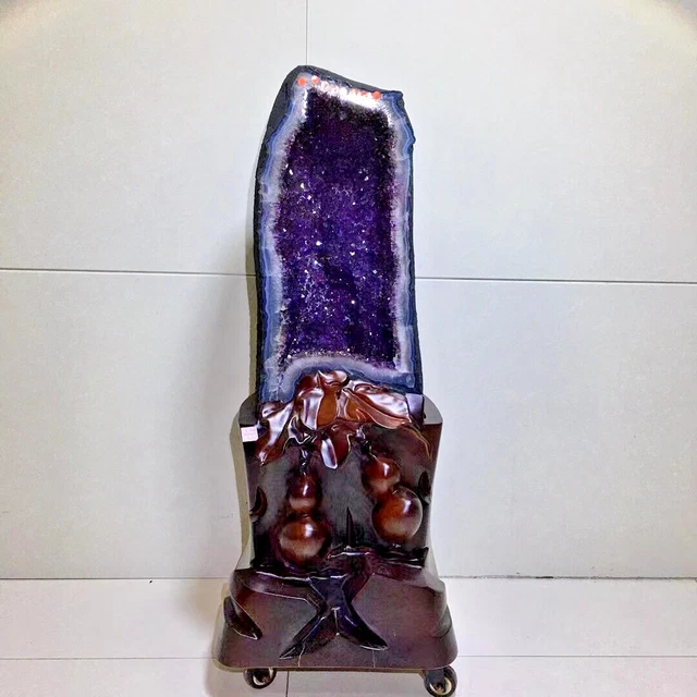 163.9LB Natural Amethyst Geode Crystal Quartz Specimen Healing+stand