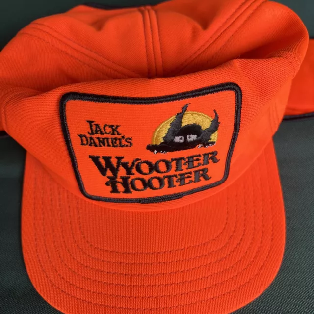 VINTAGE JACK DANIELS 80s Wyooter Hooter Hunters Orange Cap Ear Flap Hat ...