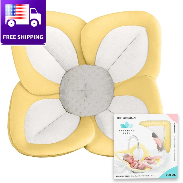 Lotus Bath Seat - Plush Minky Baby Sink Bathtub - the Original Washer-Safe Flowe