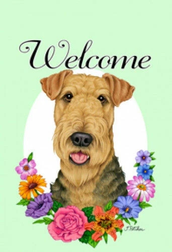 Welcome House Flag - Airedale Terrier 63027