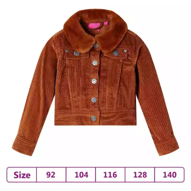 Veste pour Enfants Vêtement Tout-petit Fille Garçon Velours Côtelé Cognac