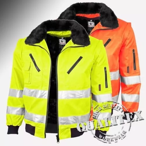 Qualitex Blouson de Pilote Ws Warnschutz Tenue Travail Hiver Veste Travailleur