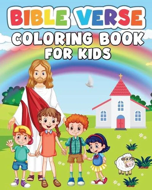 BIBLE VERSE COLORING Book for Kids: 50 Biblical Illustrations with ...