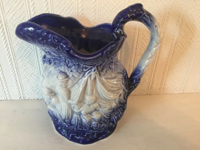 Blue & White Jug Burleigh Ironstone Reproduction  Gypsy Camp Decoration