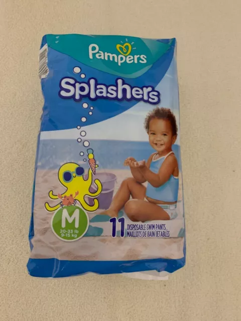 Pampers Splashers Baby Swim Pants Diapers Medium 20-33 lb 11ct Disposable Pool