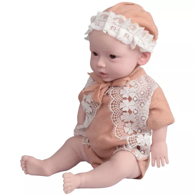 18.5in Silicone Reborn Doll Full Body Silicone Girl Real Newborn Baby Kid's Gift 3