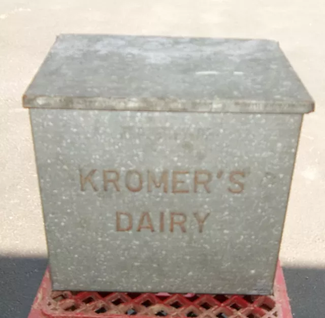 Vintage Kromer's Dairy Punxsutawney PA.  Galvanized Porch Milk Box Jefferson Cty