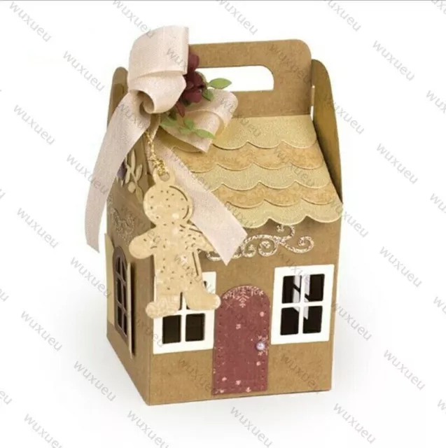 Cutting template house box wedding Easter birthday Christmas card DE A