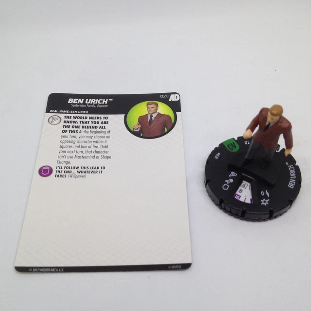 Heroclix Avengers Defenders War set Ben Urich #028 Uncommon figure w/card!