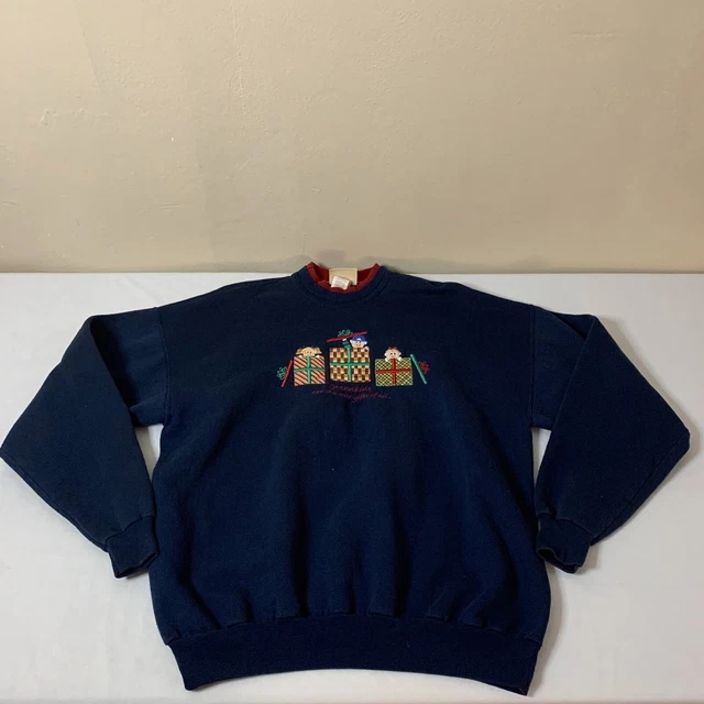 VTG Top Stitch by Morning Sun Christmas Presents Grand kids Ugly Sweater Sz XL