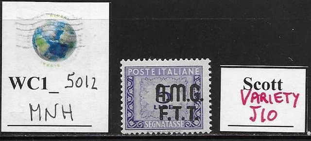 WC1_5012. TRIESTE FTT. Variety of 1949 postage due stamp. Scott J10. MNH