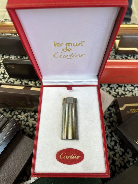 CARTIER accendino in argento massiccio autentico in buone condizioni