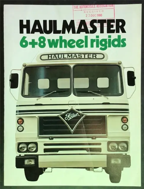 FODEN HAULMASTER 6 & 8 WHEEL RIGIDS Commercial Sales Brochure c1980 #IPS2100