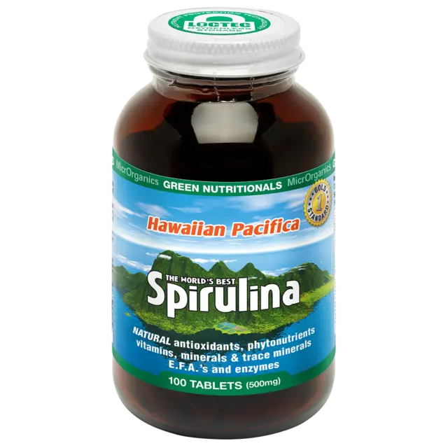 Green Nutritionals Hawaiian Pacifica Spirulina 100 tablets - Vegan Friendly