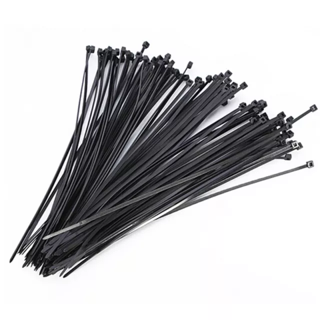 100pcs 10cm Nylon Plastic Zip Trim Wrap Cable Loop Ties Wire Self-Locking B.pj