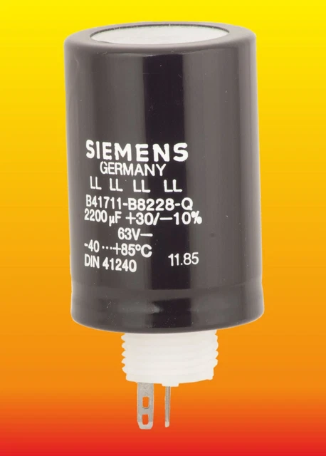thumbnail image 2 of Siemens 10uF 25v Axial Electrolytic Capacitor - 810 Series, 5x11mm, Long Life (10pcs) 2 of 4