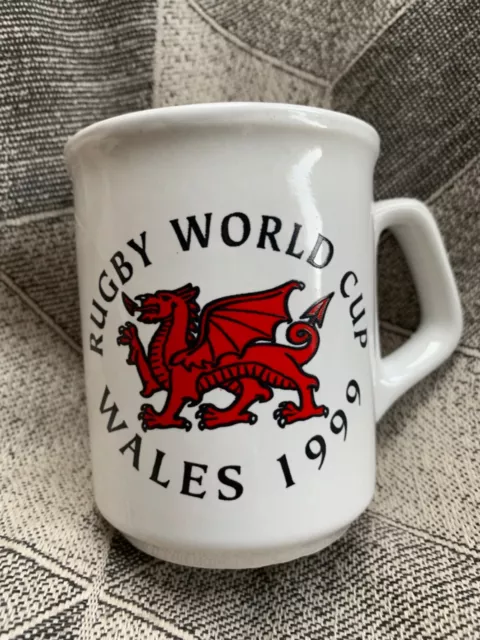 Vintage 🏴󠁧󠁢󠁷󠁬󠁳󠁿 WRU Wales 1999 Rugby World Cup Pottery Tea/Coffee Mug