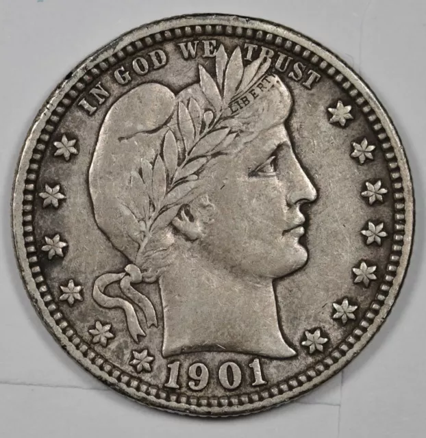 1901 Barber Quarter.  Natural Uncleaned.  "Perfect" XF.  197032