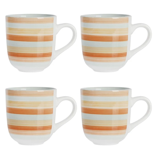 Home by Miranda Lambert Vintage Stripe 14 fl oz Stoneware Mugs, Set of 4