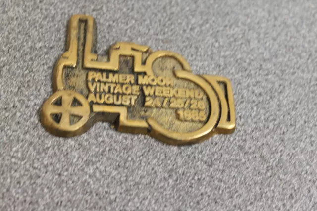 Solid Brass Steam / Vintage rally plaque Palmer Moor Vintage Weekend 1985